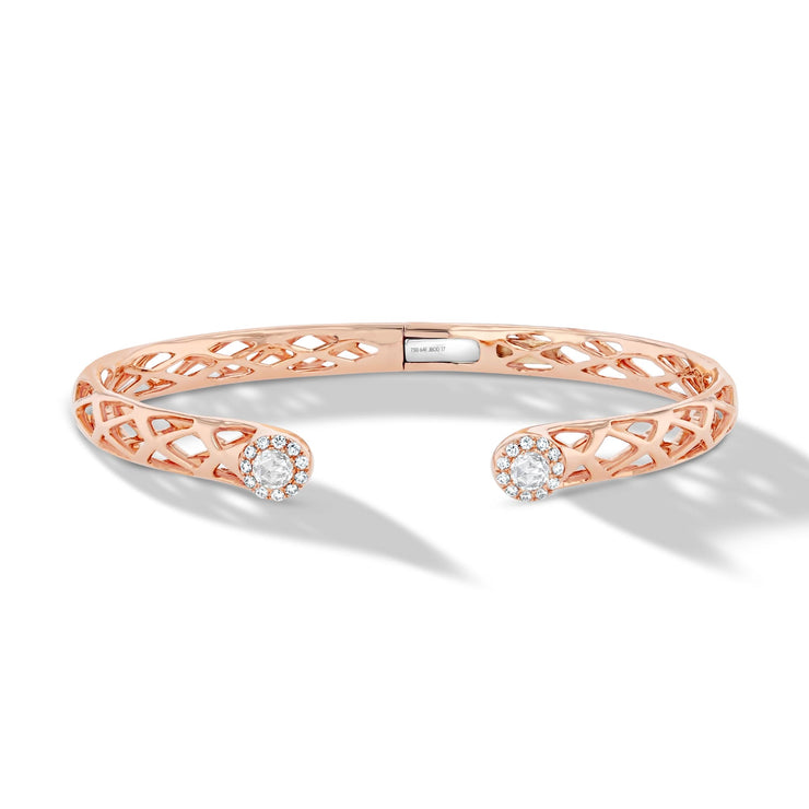 Buy Glory Lotus Cuff Bracelet in White Enamel Online in India | Zariin